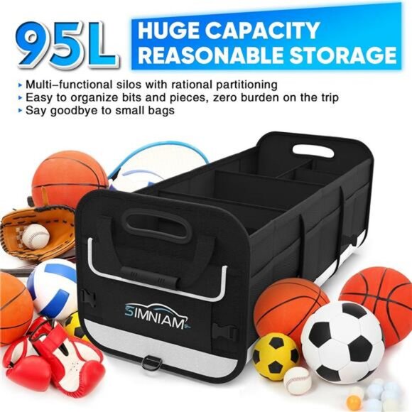 Large Car Trunk Organizer - with 5 Compartments Trunk Organizers and Storage SUV - Picture 3 of 7